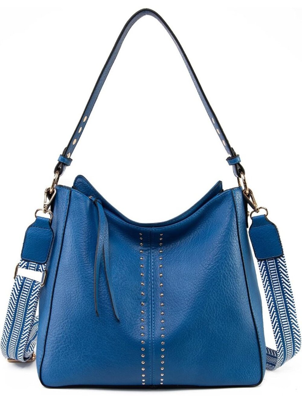 Women's Guitar Strap Blue Leather Crossbody Leather Purse Ladies Shoulder Bag